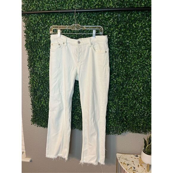 Free People Ankle Fray White Jeans Size 29 - Picture 1 of 5